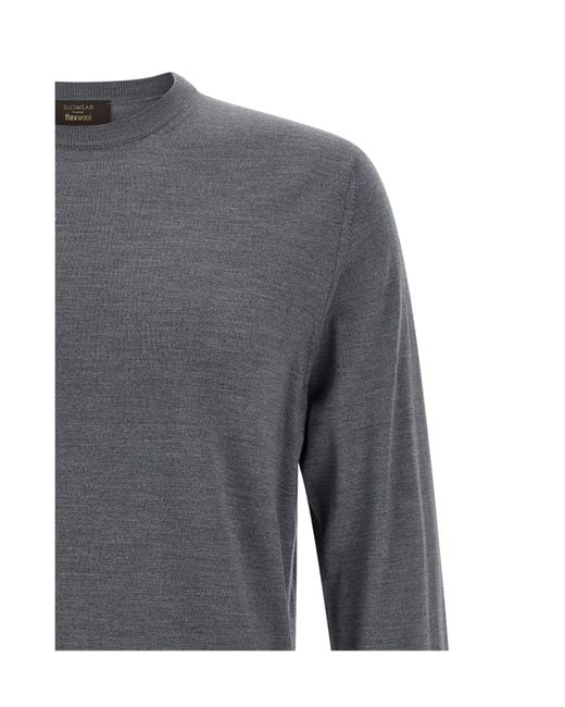 Zanone Gray Flexwool Crew Neck Knitwear for men