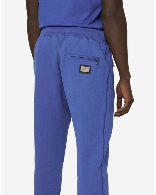 Dolce & Gabbana Blue Drawstring Track Pants for men