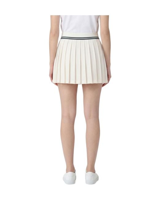 Sporty & Rich White Abigail Pleated Mini Skirt