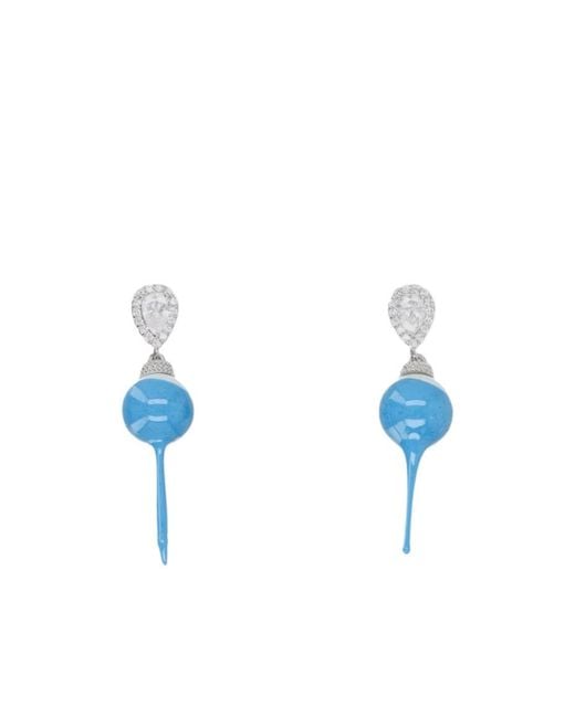 OTTOLINGER Blue Resin Pearl Drop Earrings
