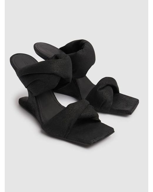Rick Owens Black Block Heel Mules