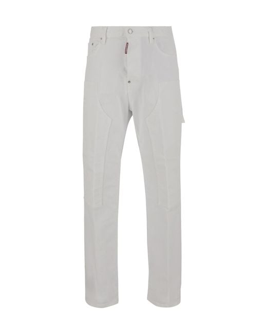 DSquared² Gray Straight-Leg Cargo Trousers for men