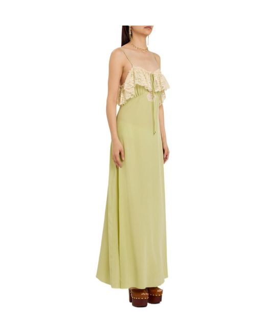 Chloé Yellow Wave Lace Dress