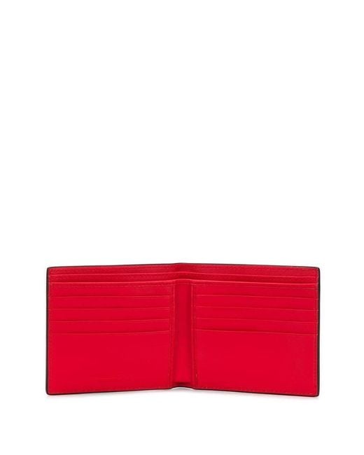 McQueen Black Striped Detailed Logo Wallet for men