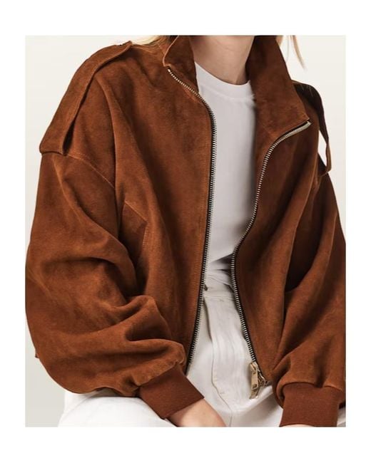 AllSaints Brown Suede Lowden Jacket