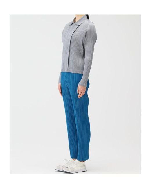Pleats Please Issey Miyake Gray Pleated Long-Sleeve Shirt
