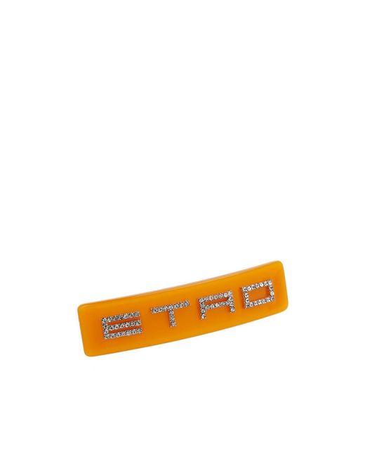Etro Orange Logo Hair Accessories