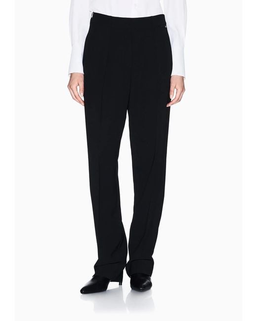 ARMANI EXCHANGE Black Pleated Track Pants
