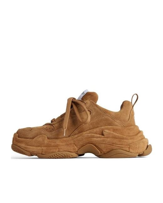 Balenciaga Brown Triple S Chunky Sneakers