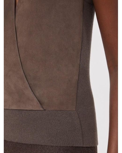 Max Mara Brown Wool And Cashmere Yarn Gilet