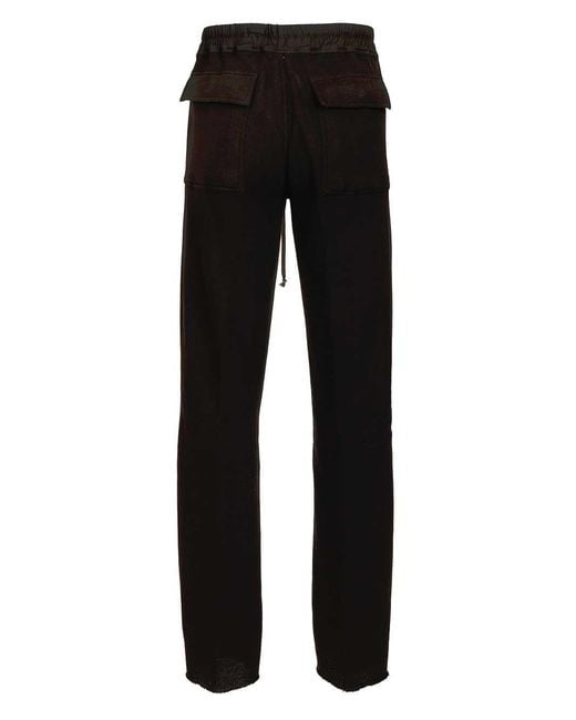 Rick Owens Black Dietrich Drawstring Pants for men