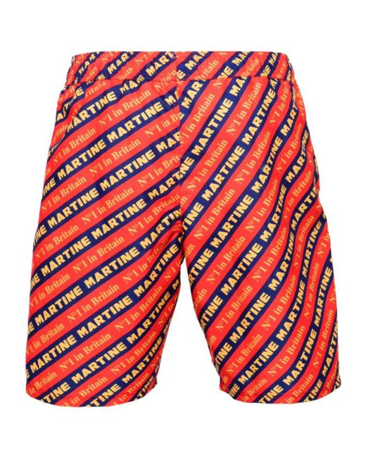 Martine Rose Red Beach Shorts for men