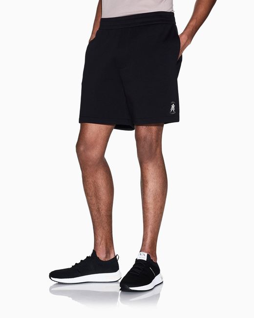 ARMANI EXCHANGE Black Logo-Detail Shorts for men