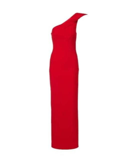 Roland Mouret Red One-Shoulder Crêpe Gown