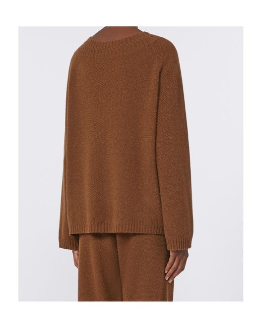 Max Mara Brown Ribbed Knit Sweater