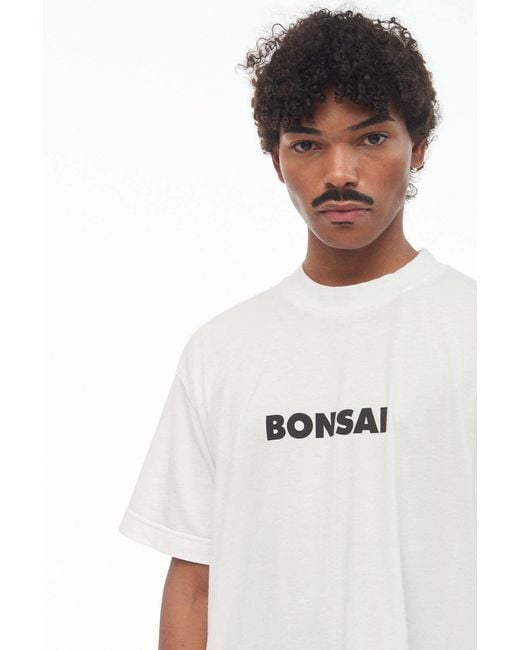 Bonsai White Logo-Printed Crewneck T-Shirt for men