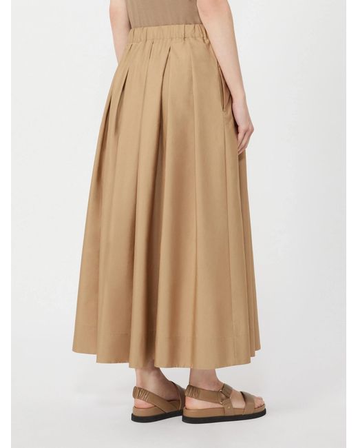 Max Mara Natural 'S Smmpineta Poplin Pleated Skirt