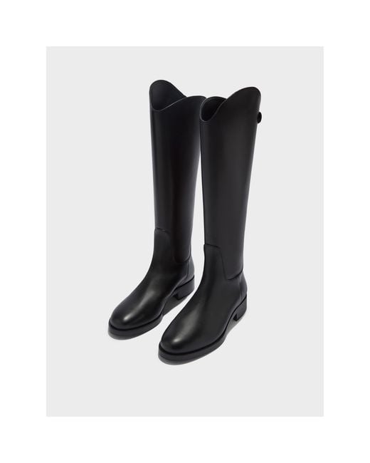 Aeyde Black Solid Color Knee High Boots