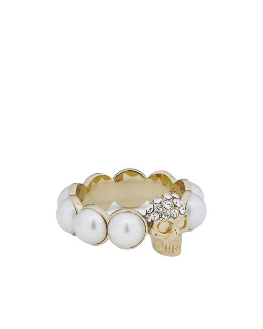 Alexander McQueen Metallic Skull Embellished Ring