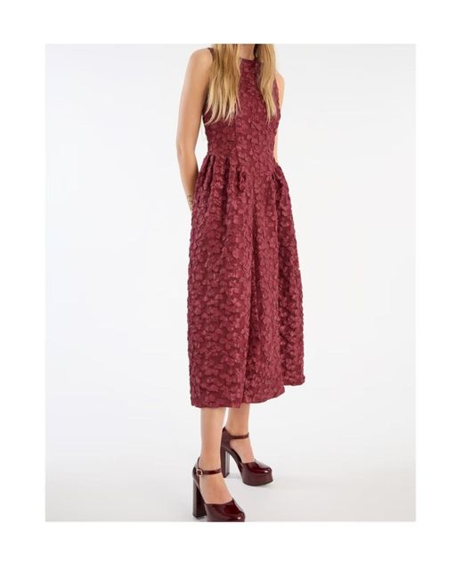ROTATE BIRGER CHRISTENSEN Red Lori A Line Dress