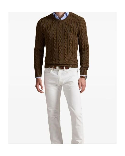 Polo Ralph Lauren Brown Cable-Knit Sweater for men