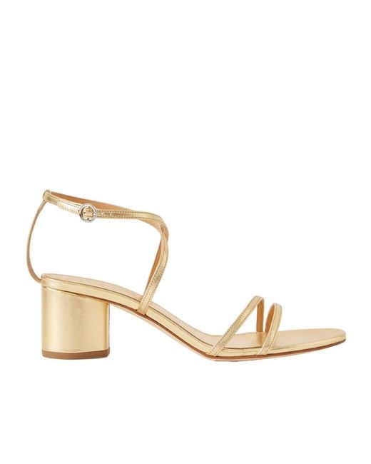 Aeyde Natural Metallic-Leather Sandals