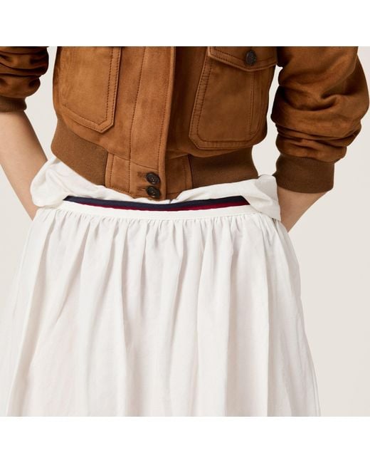 Miu Miu Red Two-Toned Poplin Skirt