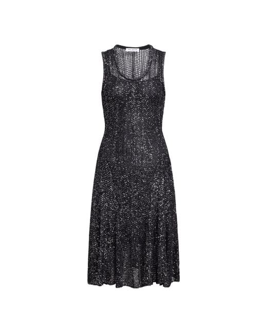 Alaïa Black Alaïa Sequin Knit Skater Dress
