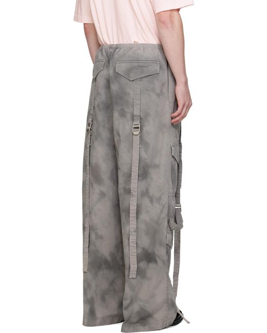 Acne Gray Buckle Detailed Pants for men