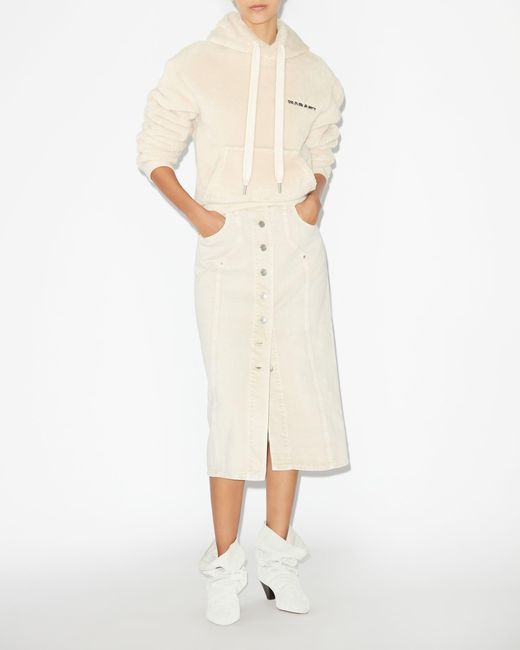 Isabel Marant White Isabel Marant Étoile Logo-Embroidered Drawstring Hoodie