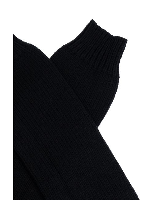 Dries Van Noten Black Rib Gloves for men
