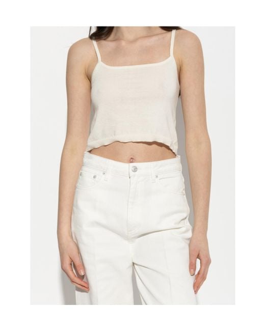 Officine Generale White Eliane Square-Neck Top