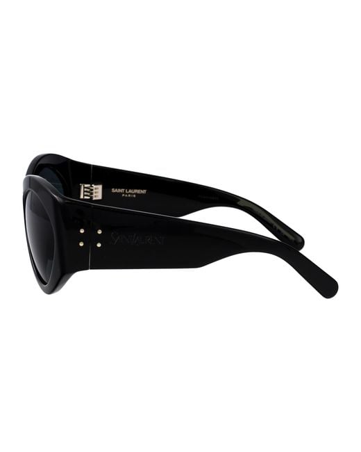 Saint Laurent Black Eyewear Cat-Eye Frame Sunglasses