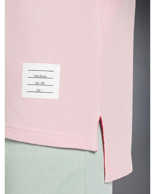 Thom Browne Pink Hector 4-Bar Short-Sleeve Polo Shirt for men