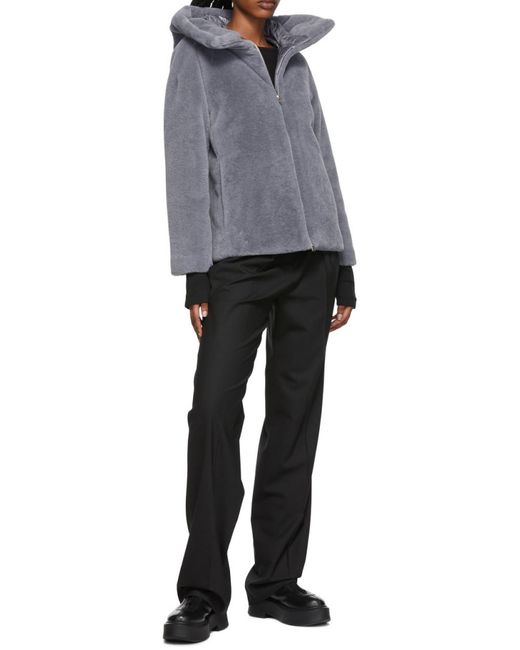 Herno Blue Hooded Zip-Up Fitted Jacket