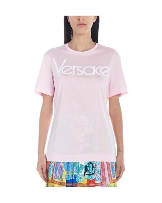 Versace Pink Logo Printed T-Shirt