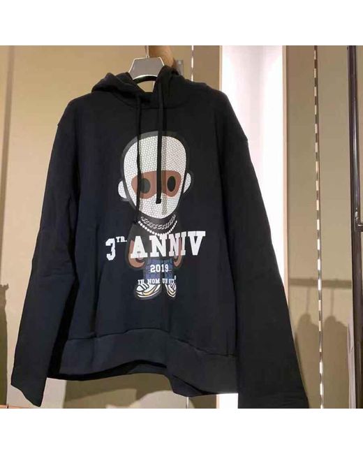 Ih Nom Uh Nit Black Signature Print Hoodie for men