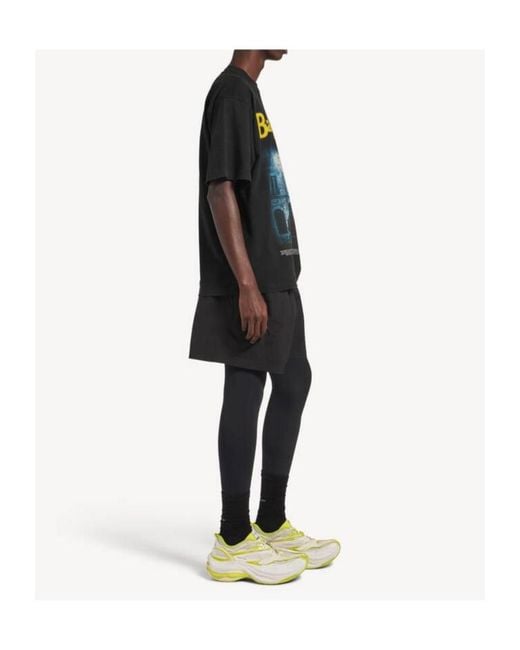 Balenciaga Black Graphic Print T-Shirt for men