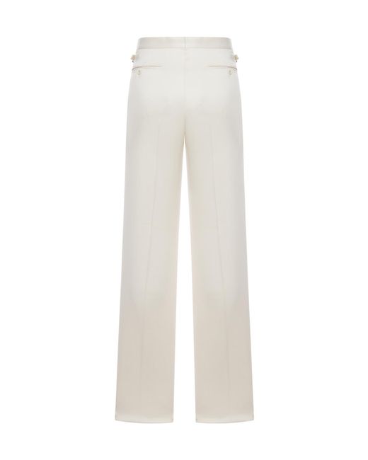 Tom Ford White Pleated Wide Leg Pants for men