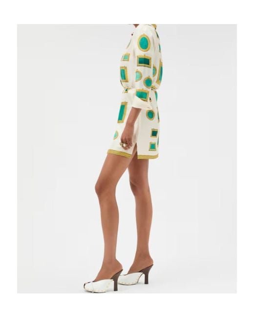 Versace Green The Gallery Printed Dress