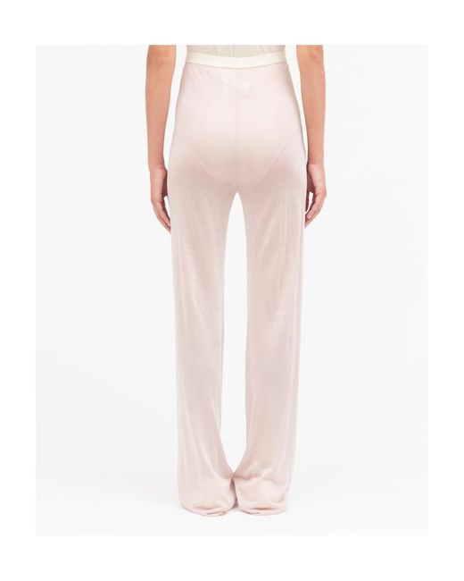 Maison Margiela Pink Semi-Sheer Wide Leg Trousers