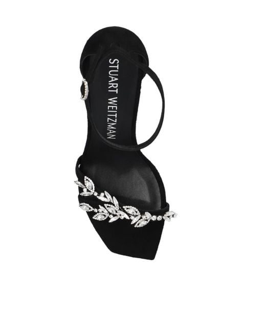 Stuart Weitzman Black Open-Toed High-Heeled Sandals
