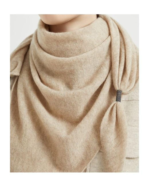Brunello Cucinelli White Monili-Chain Scarf