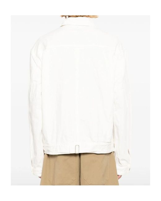 Studio Nicholson White Button-Up Denim Jacket for men