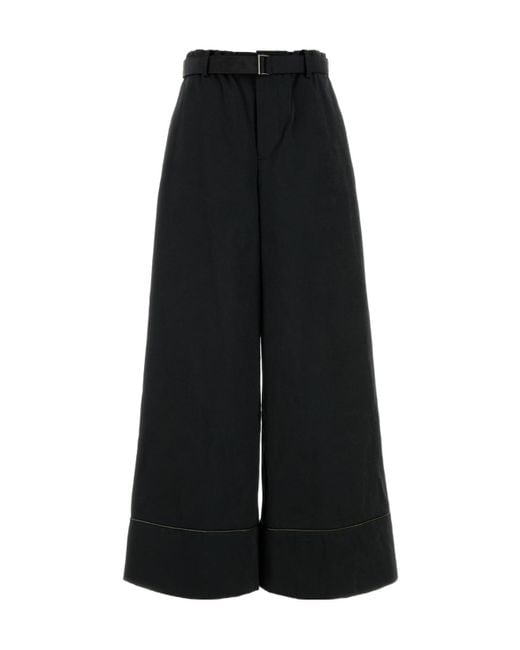 Sacai Black Welt-Pockets Cuffed Trousers