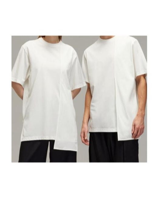 Y-3 White Oversize Fit Crewneck T-Shirt for men