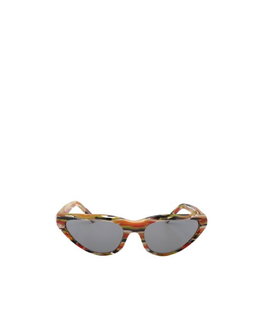 Marni White Geometric Frame Sunglasses for men