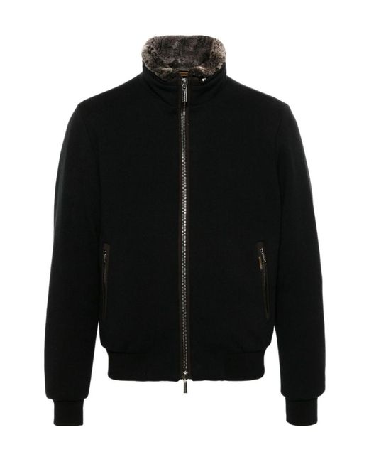 Moorer Black Long Sleeve Down Jacket for men