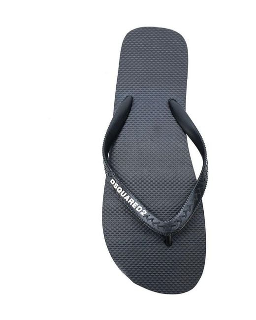DSquared² White Logo Thong Sandals for men