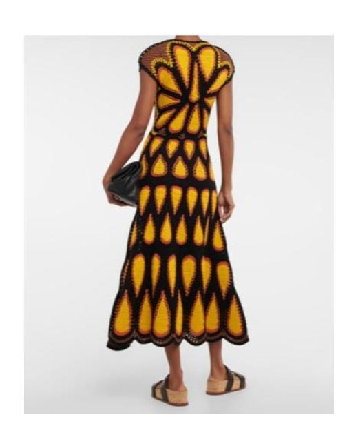 Gabriela Hearst Metallic Aidy Crocheted Cashmere Midi Dress